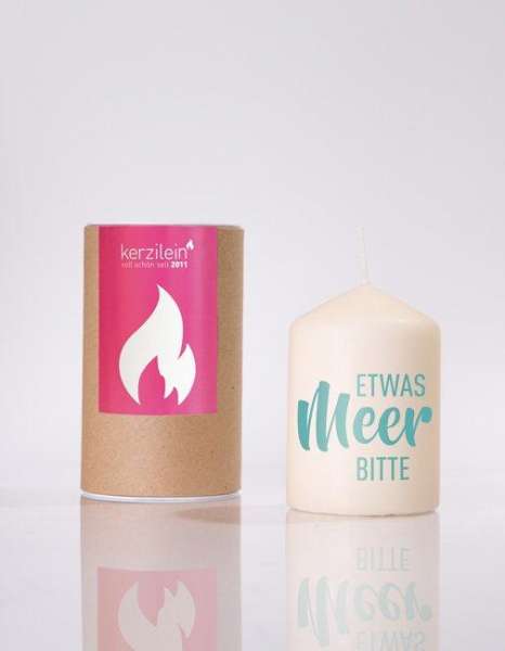 Kerzilein Flämmchen "etwas Meer bitte" creme/türkis