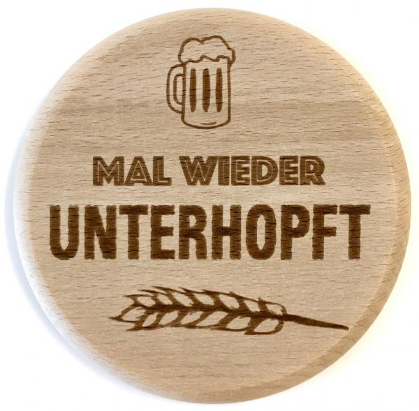 Holzpost Glasdeckel aus Buche "Unterhopft"