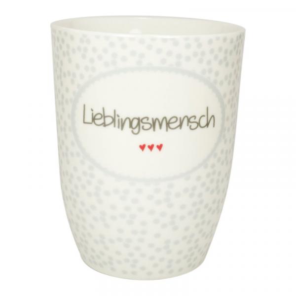 Mea Living Tasse mit Henkel 500 ml Lieblingsmensch grau