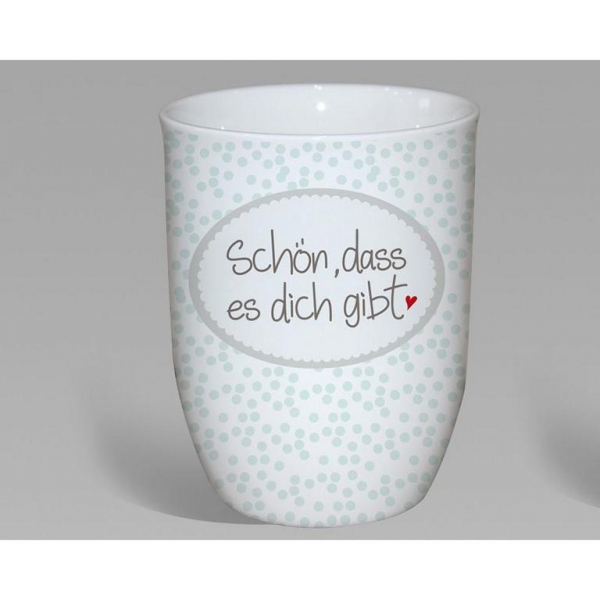 Mea Living Tasse mit Henkel 500 ml Schön dass es dich gibt türkis