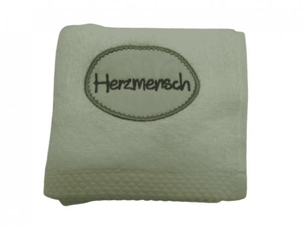 Mea Living Gästehandtuch "Herzmensch" weiß