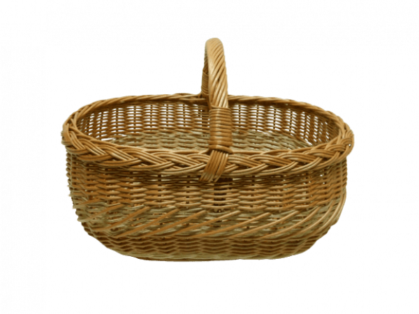 Einkaufskorb Weidenkorb Autokorb gesottene Weide 2-farbig oval 18003