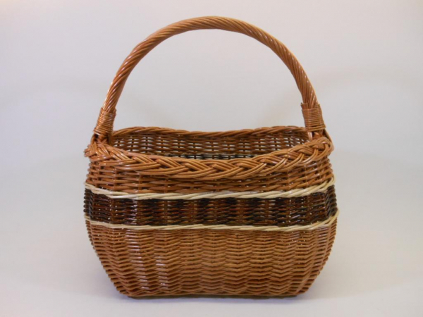 Einkaufskorb Weidenkorb gesottene Weide 18027 3 farbig Taschenform