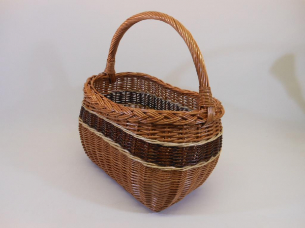 Einkaufskorb Weidenkorb gesottene Weide 18027 3 farbig Taschenform