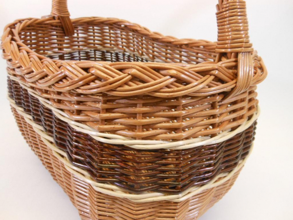 Einkaufskorb Weidenkorb gesottene Weide 18027 3 farbig Taschenform