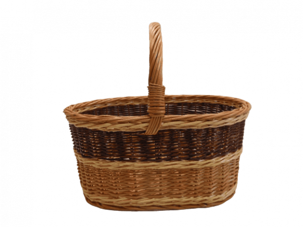 Einkaufskorb Weidenkorb gesottene Weide 3-farbig oval kleiner 18047