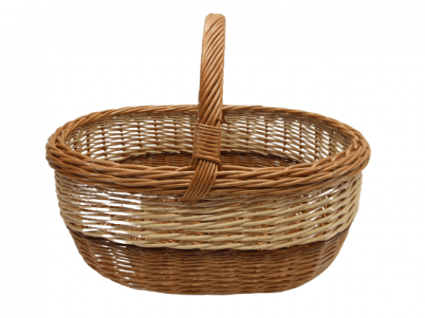 Einkaufskorb Weidenkorb gesottene Weide 3-farbig oval 18060