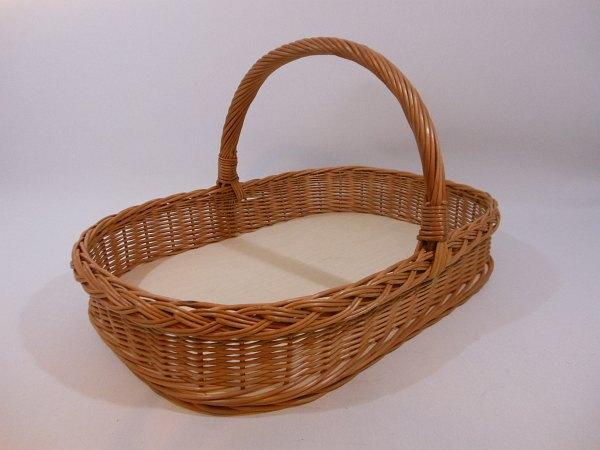 B-Ware Korbtablett Tablett aus Weide mit Holzboden 1 Henkel 3 Varianten