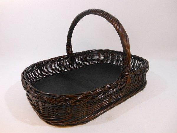 B-Ware Korbtablett Tablett aus Weide mit Holzboden 1 Henkel 3 Varianten