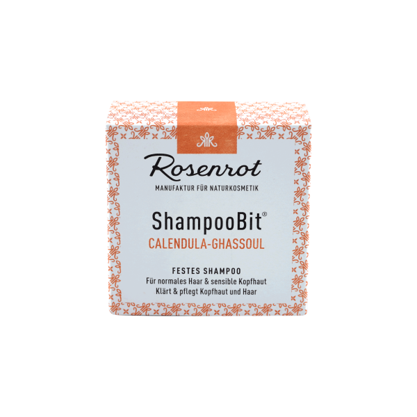Rosenrot ShampooBit® - festes Shampoo Calendula-Ghassoul