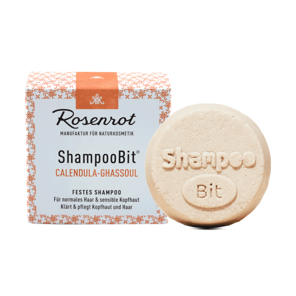Rosenrot ShampooBit® - festes Shampoo Calendula-Ghassoul