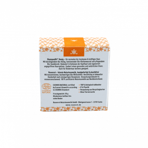 Rosenrot ShampooBit® - festes Shampoo Honig