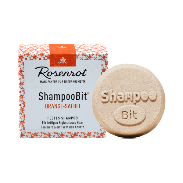 Rosenrot ShampooBit® - festes Shampoo Orange-Salbei
