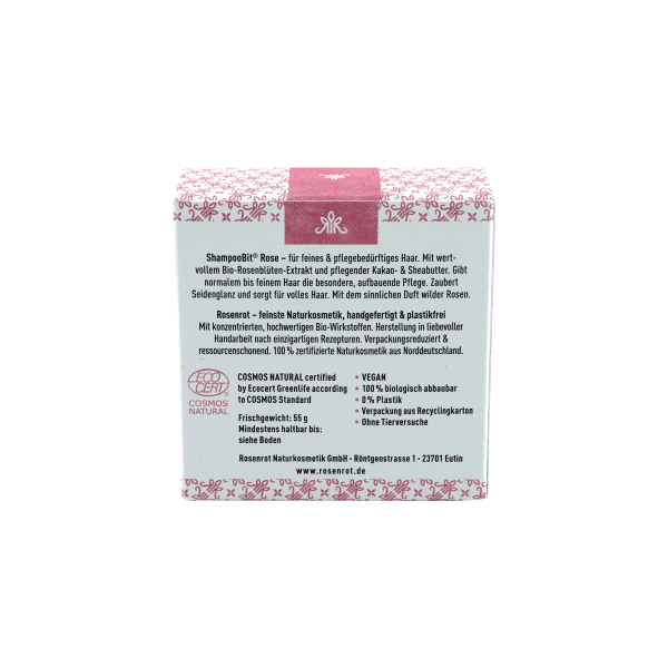 Rosenrot ShampooBit® - festes Shampoo Rose