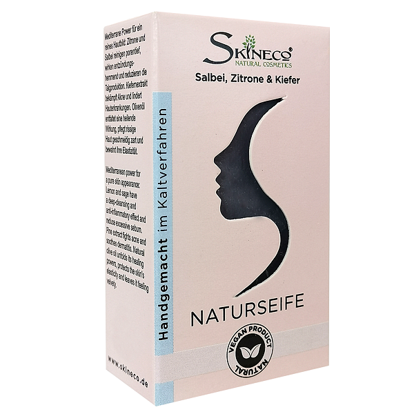 Skineco VEGANE NATUR SEIFE Salbei, Zitrone, Kiefer