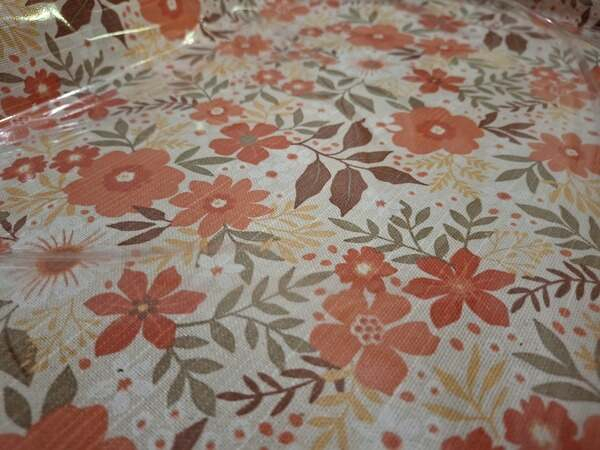 Tablett Weidentablett 2 Griffe rechteckig klein Floral orange
