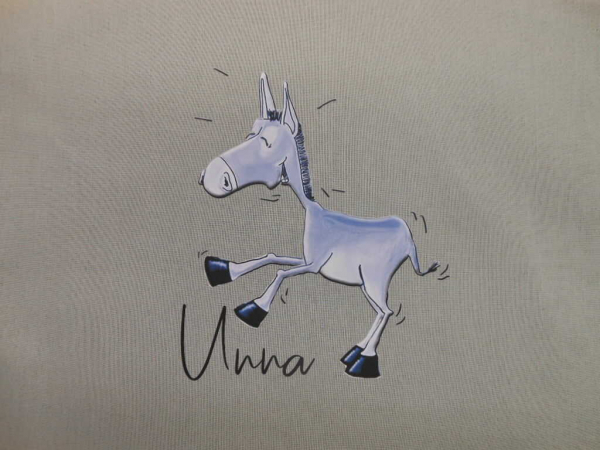 Unna Souvenir Baumwolltasche kurze Henkel Esel Design