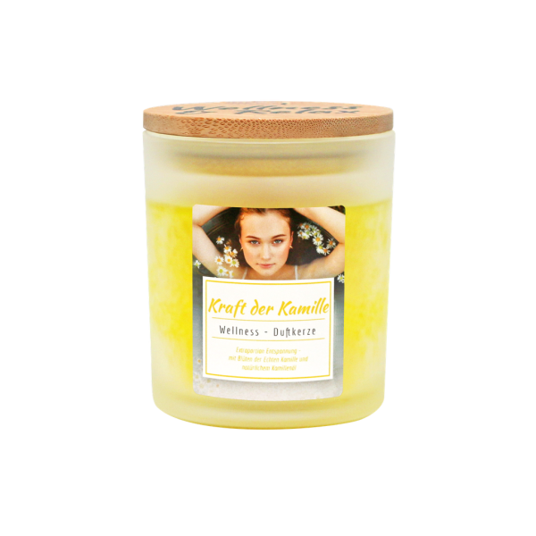 Candle Factory Wellness Duftkerze Kraft der Kamille satiniertes Glas